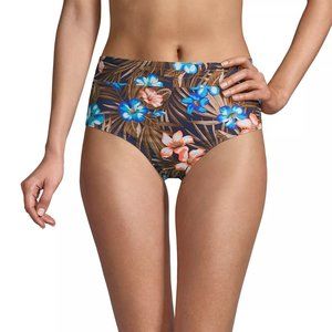 Women's Lands End Tropic Palm Swim Bottom Size 18 Tummy Control High Waisted NEW